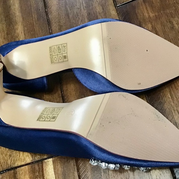 ERIJUNOR Satin Rhinestone Pumps~Navy~Size 6.5 - Picture 11 of 11
